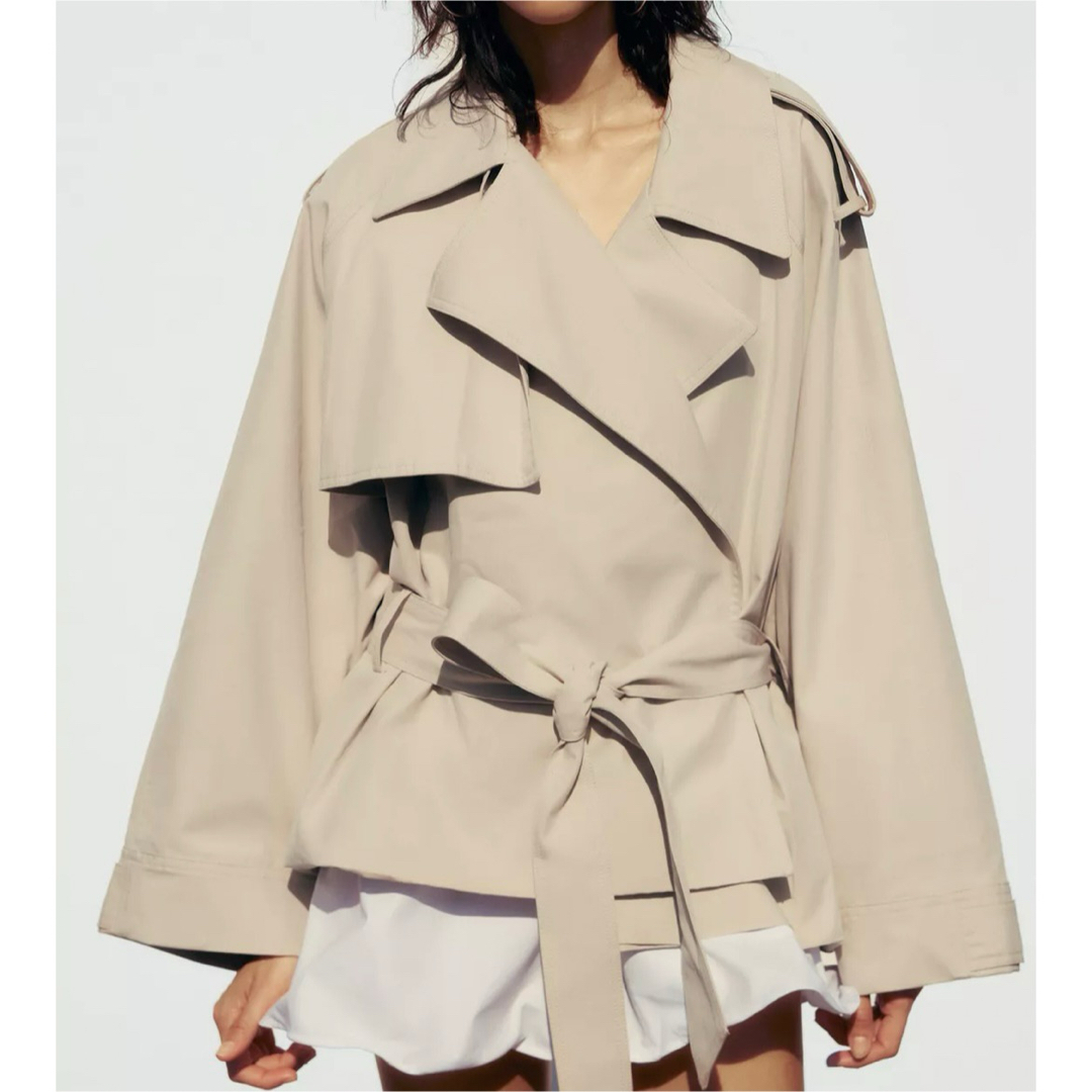 ZARA - 2025SS 【ZARA】ザラ XS-S ベルト付きショートトレンチ ZARA - 2025SS 【ZARA】ザラ XS-S ベルト付きショートトレンチ