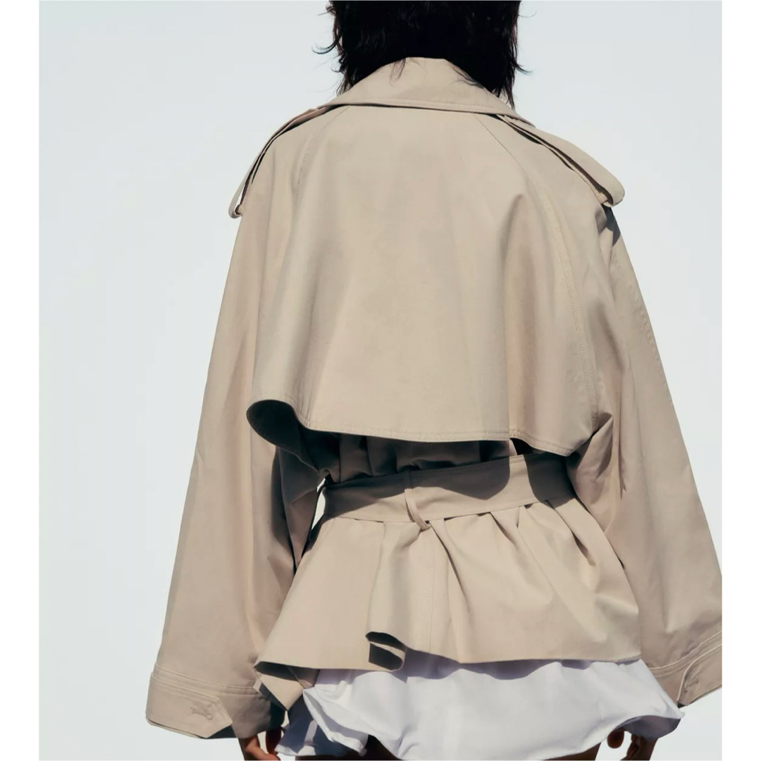 ZARA - 2025SS 【ZARA】ザラ XS-S ベルト付きショートトレンチ ZARA - 2025SS 【ZARA】ザラ XS-S ベルト付きショートトレンチ