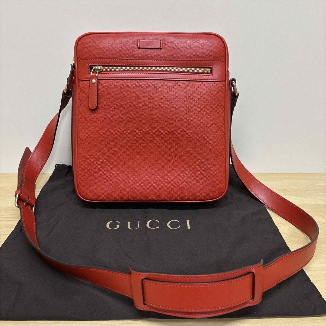 GUCCI - GUCCI グッチ ショルダーバッグ メッセンジャー レッド GUCCI - GUCCI グッチ ショルダーバッグ メッセンジャー レッド