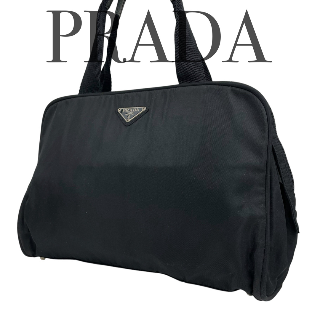 PRADA - ✨良品 PRADA プラダ トートバッグ ブラック ナイロン PRADA - ✨良品 PRADA プラダ トートバッグ ブラック ナイロン