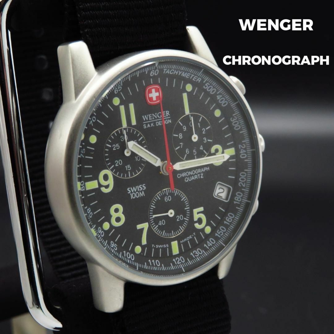 Wenger - WENGER クロノグラフ腕時計 デイト 蛍光針 の通販 by Wenger - WENGER クロノグラフ腕時計 デイト 蛍光針 の通販 by