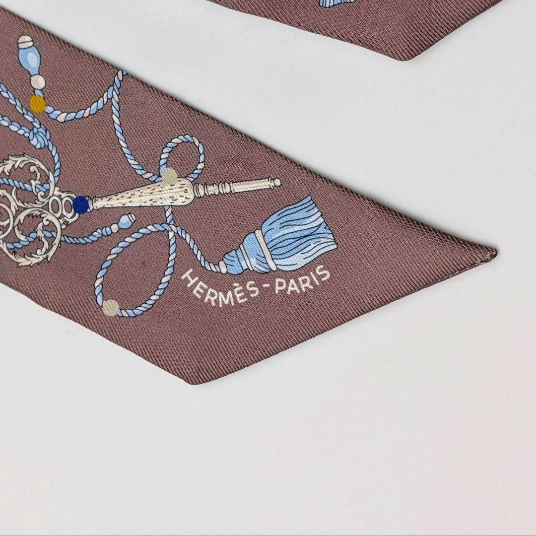 HERMES - エルメス ツイリー レクレアポア 鍵 マロングラッセ HERMES - エルメス ツイリー レクレアポア 鍵 マロングラッセ