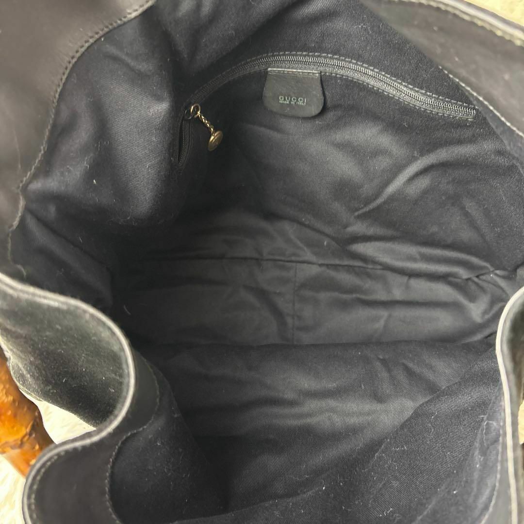 GUCCI - 美品✨GUCCI ワンショルダー 黒 バンブー スエードの GUCCI - 美品✨GUCCI ワンショルダー 黒 バンブー スエードの
