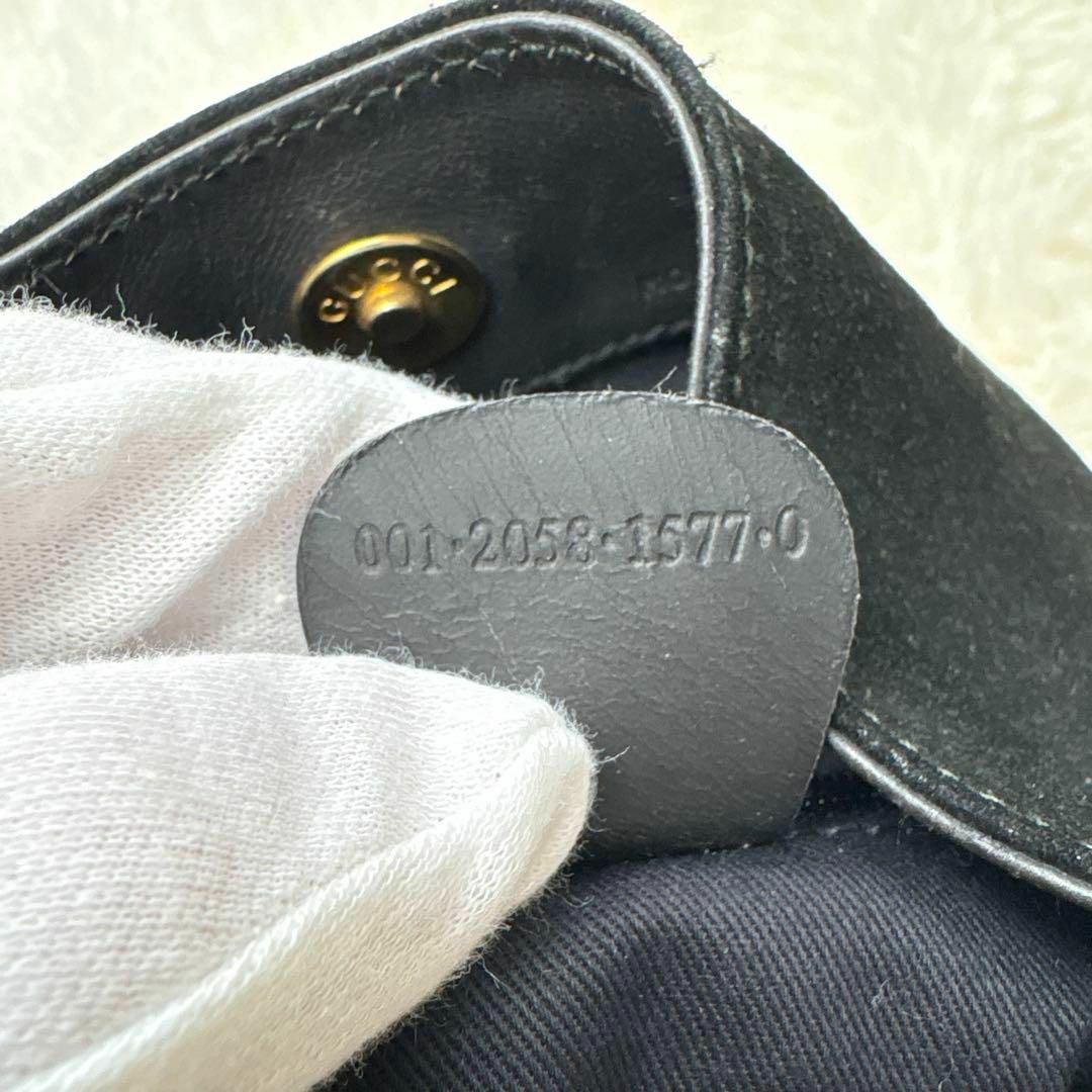 GUCCI - 美品✨GUCCI ワンショルダー 黒 バンブー スエードの GUCCI - 美品✨GUCCI ワンショルダー 黒 バンブー スエードの