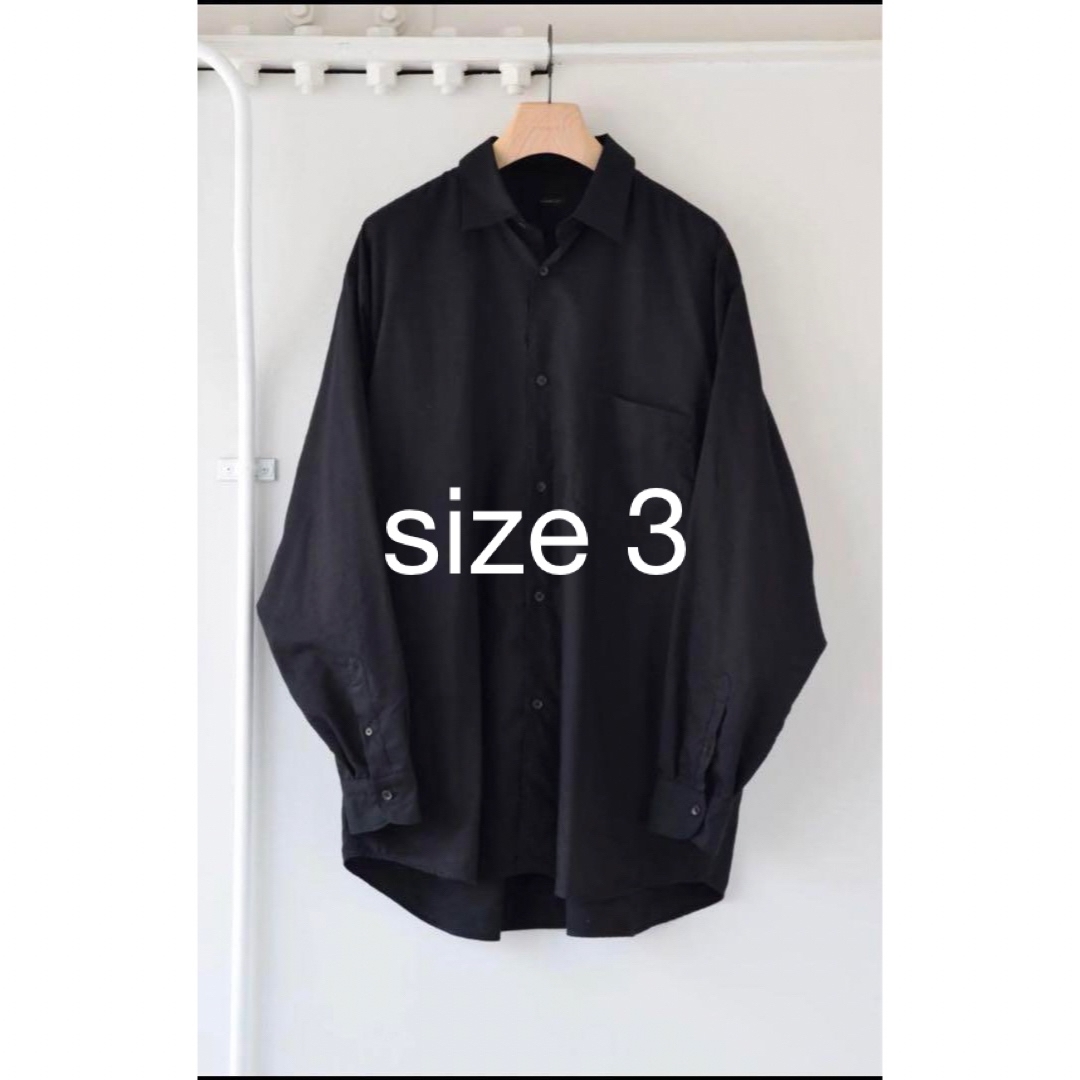 COMOLI - comoli コモリ カディコットンコモリシャツ ブラック COMOLI - comoli コモリ カディコットンコモリシャツ ブラック
