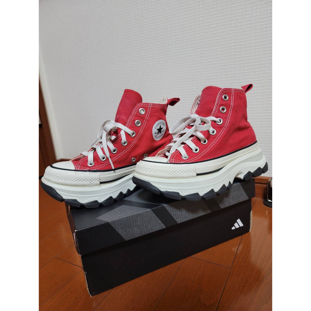 CONVERSE - CONVERSE ALL STAR 厚底レッドハイカットスニーカー CONVERSE - CONVERSE ALL STAR 厚底レッドハイカットスニーカー