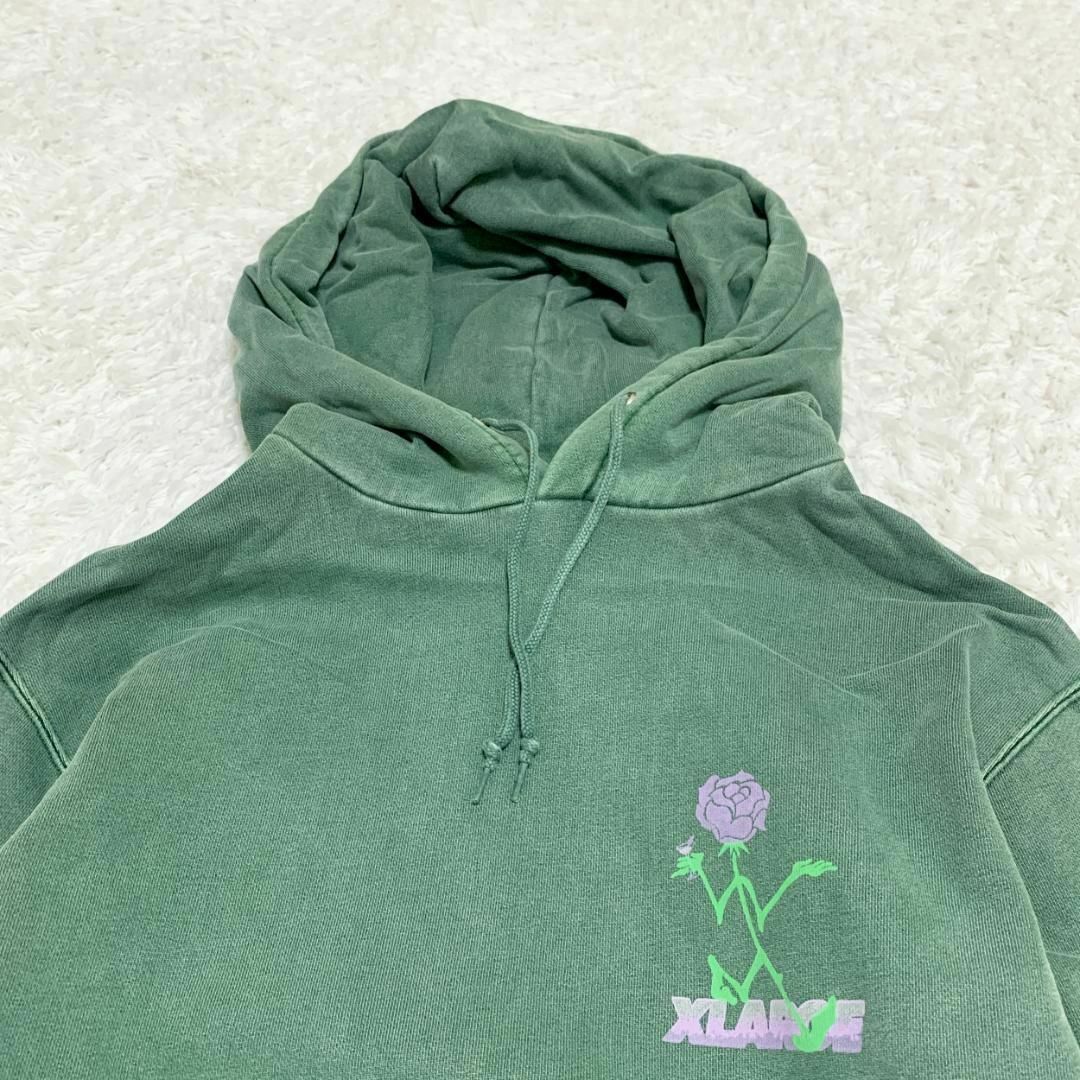 XLARGE(エクストララージ)のエクストララージ ピグメント プルオーバーフードスウェット S グリーン ■ メンズのトップス(スウェット)の商品写真