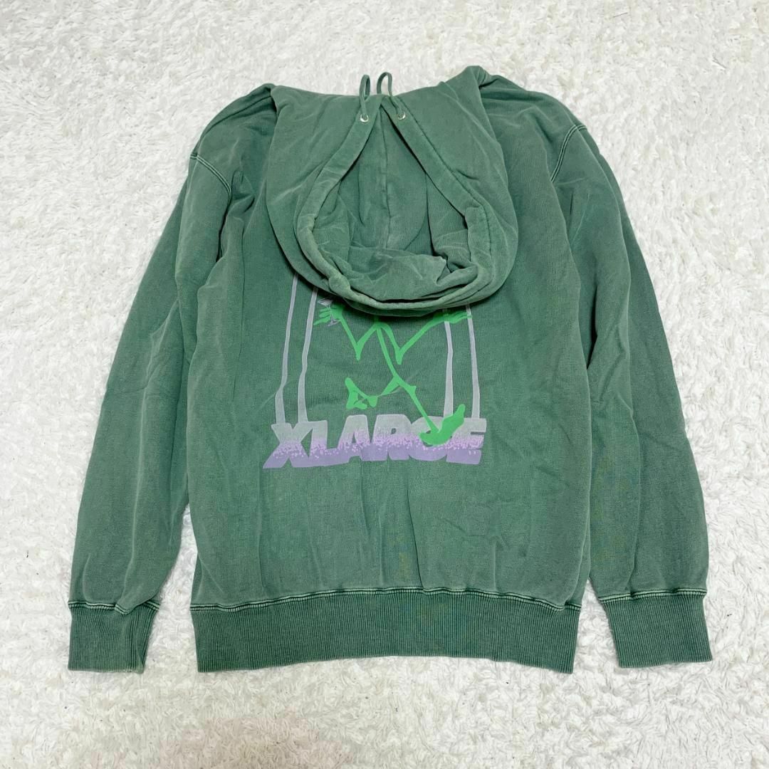 XLARGE(エクストララージ)のエクストララージ ピグメント プルオーバーフードスウェット S グリーン ■ メンズのトップス(スウェット)の商品写真