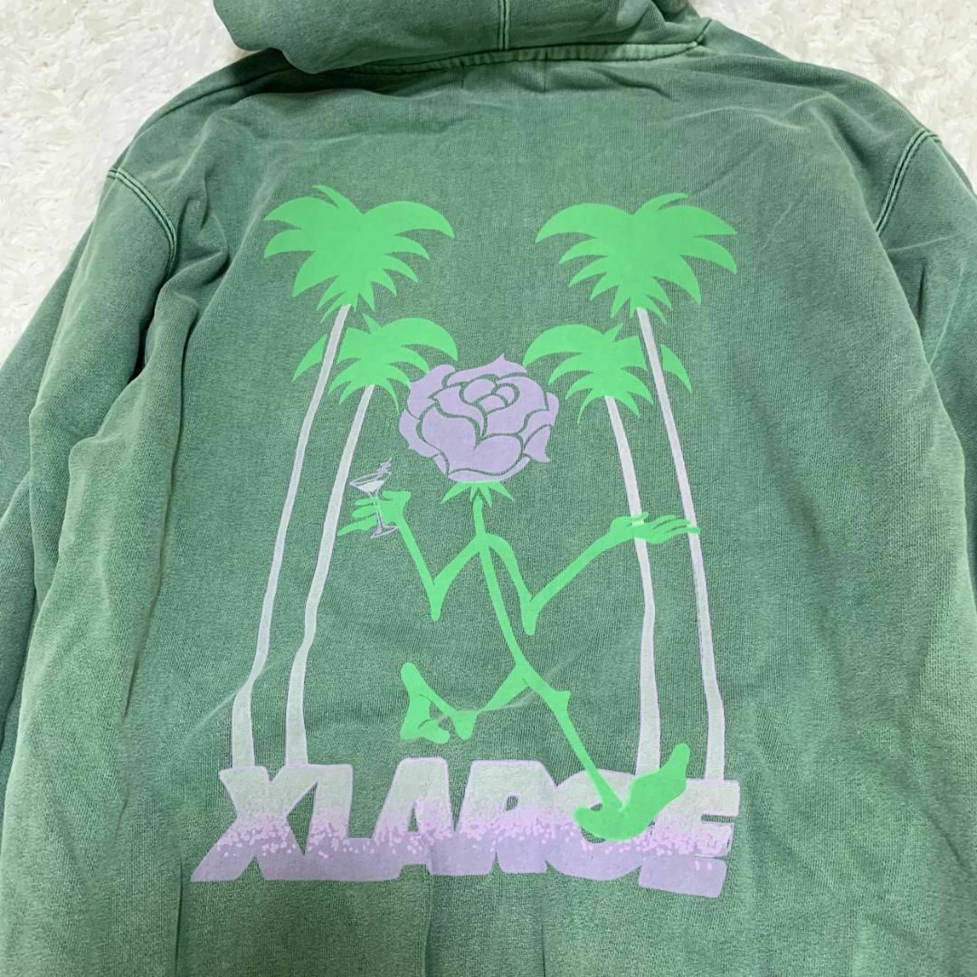 XLARGE(エクストララージ)のエクストララージ ピグメント プルオーバーフードスウェット S グリーン ■ メンズのトップス(スウェット)の商品写真
