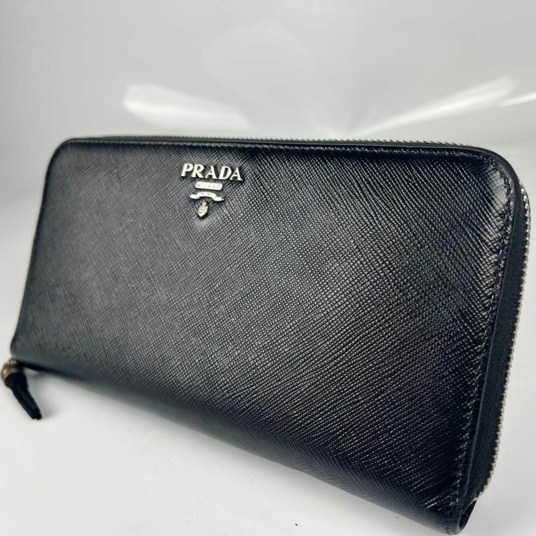 PRADA - 【極美品】PRADA 長財布 サフィアーノレザー ラウンド PRADA - 【極美品】PRADA 長財布 サフィアーノレザー ラウンド