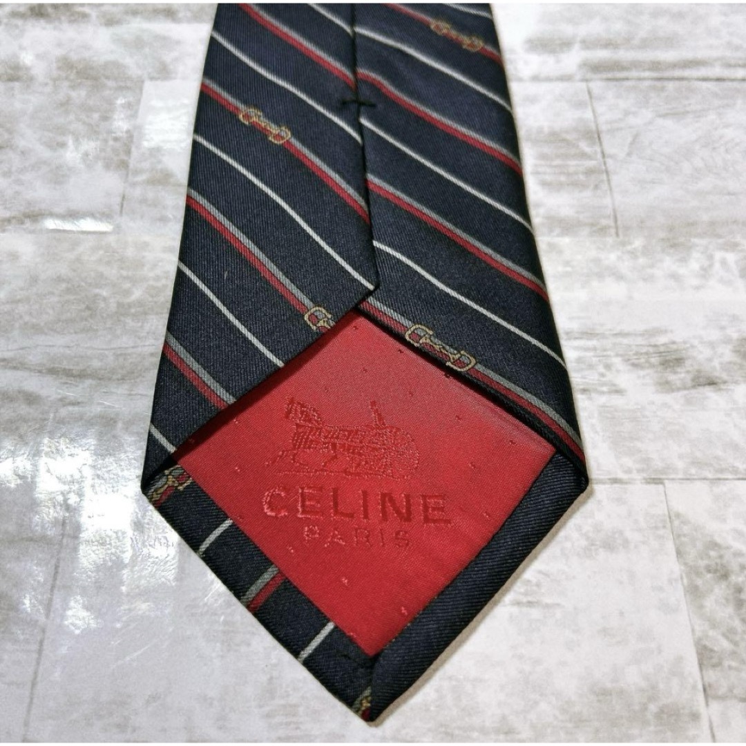 CELINE - 【極美品】CELINE☆ネクタイ☆ストライプ ビット柄 CELINE - 【極美品】CELINE☆ネクタイ☆ストライプ ビット柄