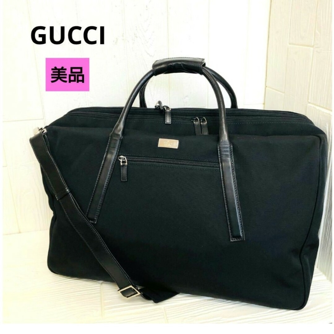 GUCCI - 【美品】GUCCI グッチ ボストンバッグ ブラック 黒の GUCCI - 【美品】GUCCI グッチ ボストンバッグ ブラック 黒の