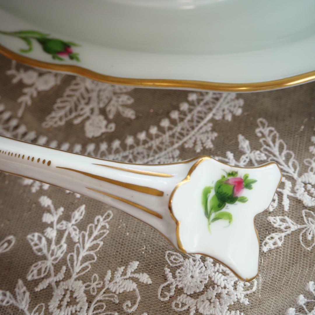 MEISSEN - 極美品 Meissen マイセン ピンクローズ グレイビー MEISSEN - 極美品 Meissen マイセン ピンクローズ グレイビー