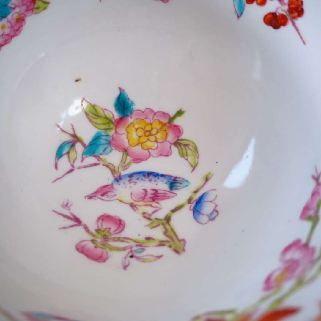 MINTON - 英国アンティーク オールドミントン 花鳥柄 トリオB MINTON - 英国アンティーク オールドミントン 花鳥柄 トリオB