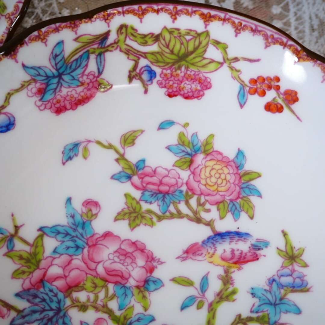 MINTON - 英国アンティーク オールドミントン 花鳥柄 トリオB MINTON - 英国アンティーク オールドミントン 花鳥柄 トリオB