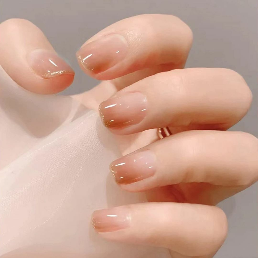 【サイズ:M_色:若々しさ-24a】BHIDENAW ネイルチップ ショート 2 コスメ/美容のネイル(ネイルケア)の商品写真