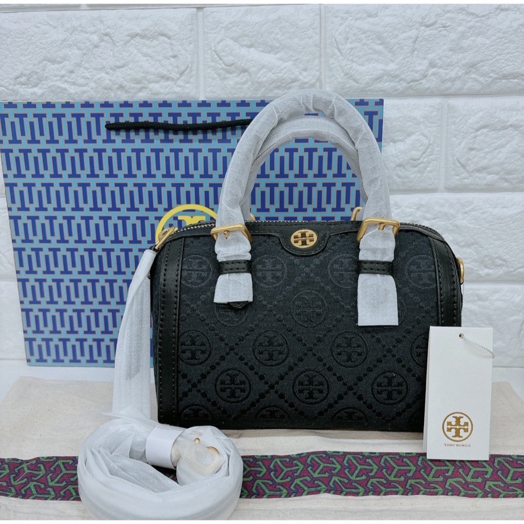 Tory Burch - Tモノグラム ミニバレルバッグ ハンドバッグ Tory Burch - Tモノグラム ミニバレルバッグ ハンドバッグ