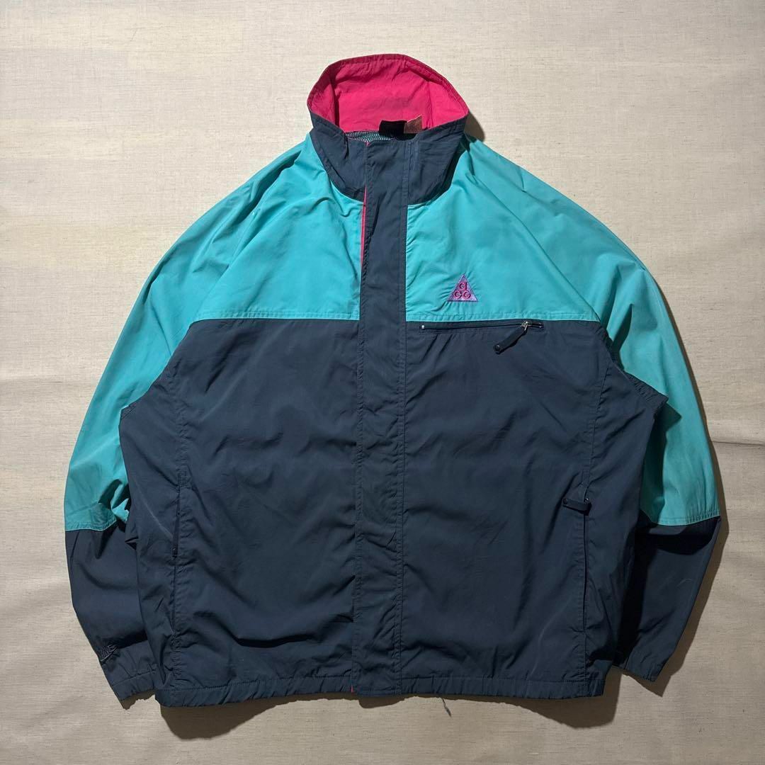 NIKE - 90s NIKE ACG マルチカラー ナイロンジャケット 刺繍ロゴ NIKE - 90s NIKE ACG マルチカラー ナイロンジャケット 刺繍ロゴ