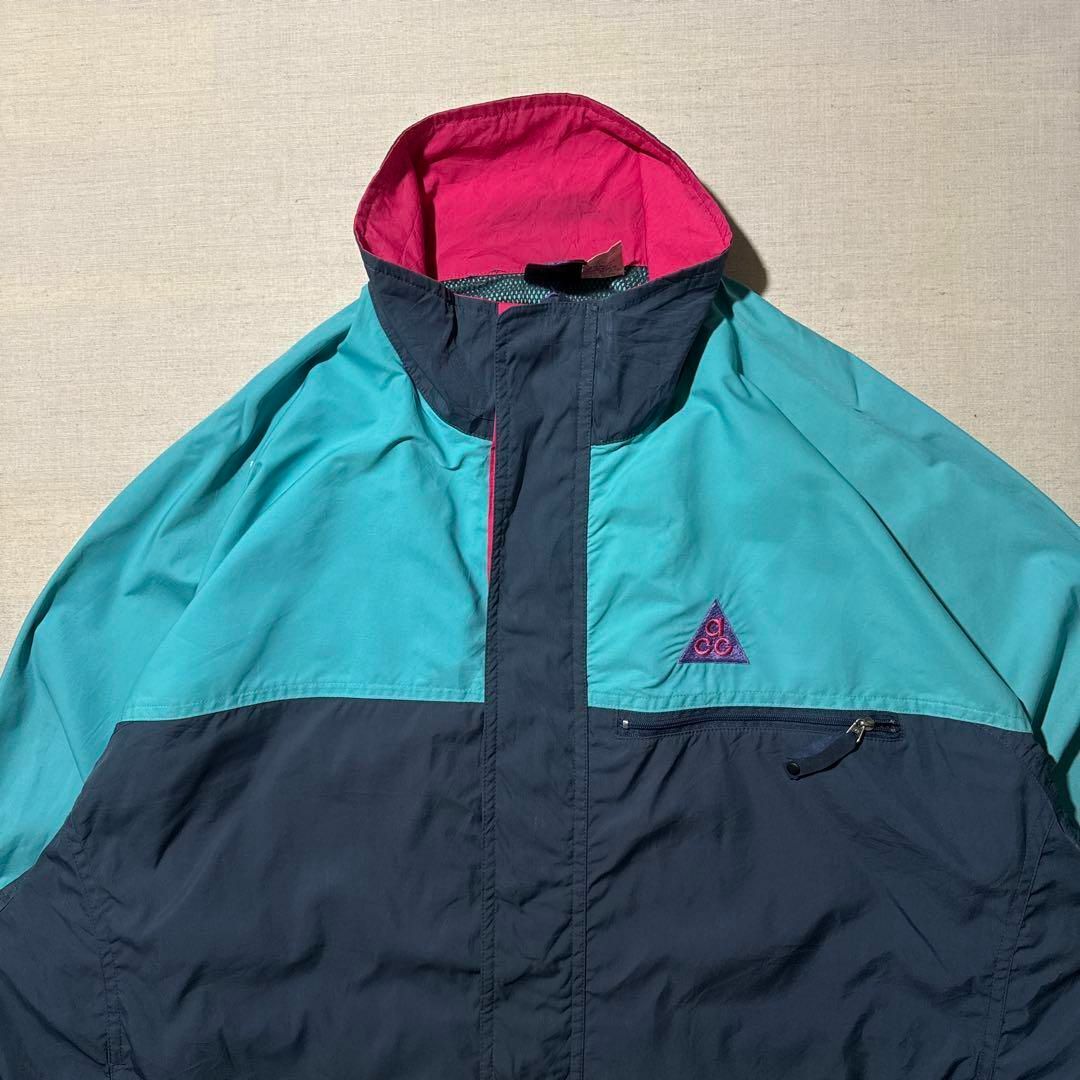 NIKE - 90s NIKE ACG マルチカラー ナイロンジャケット 刺繍ロゴ NIKE - 90s NIKE ACG マルチカラー ナイロンジャケット 刺繍ロゴ