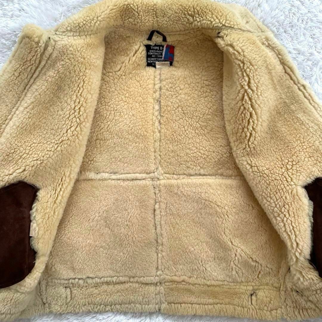 schott - schott b-3 ムートンジャケット ボマー ブラウン 42 schott - schott b-3 ムートンジャケット ボマー ブラウン 42