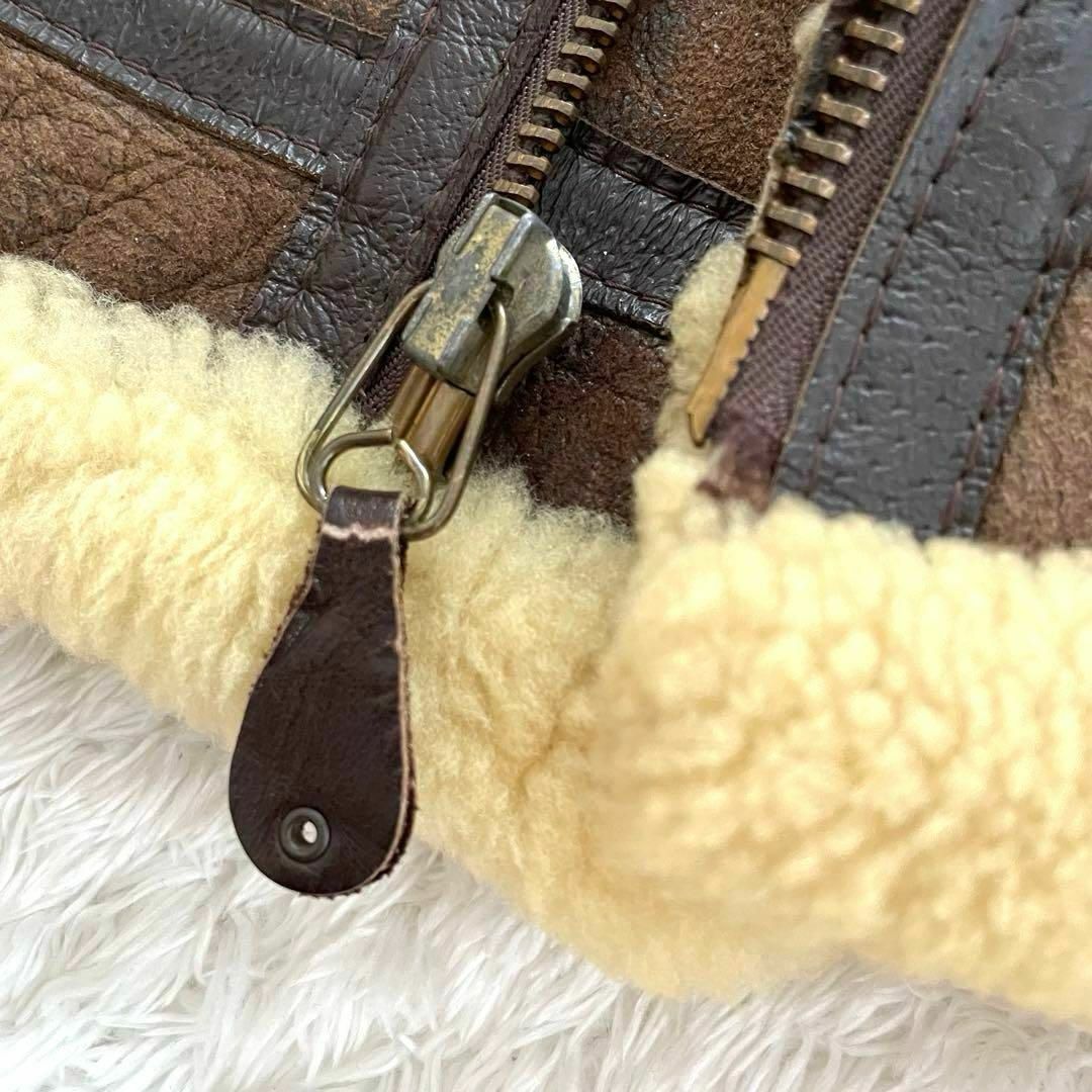 schott - schott b-3 ムートンジャケット ボマー ブラウン 42 schott - schott b-3 ムートンジャケット ボマー ブラウン 42