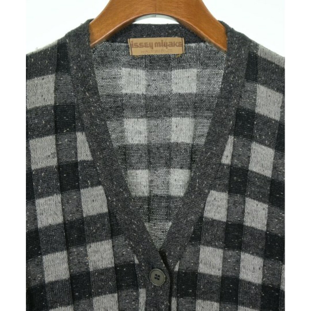 ISSEY MIYAKE - ISSEY MIYAKE カーディガン F グレーx黒 ISSEY MIYAKE - ISSEY MIYAKE カーディガン F グレーx黒