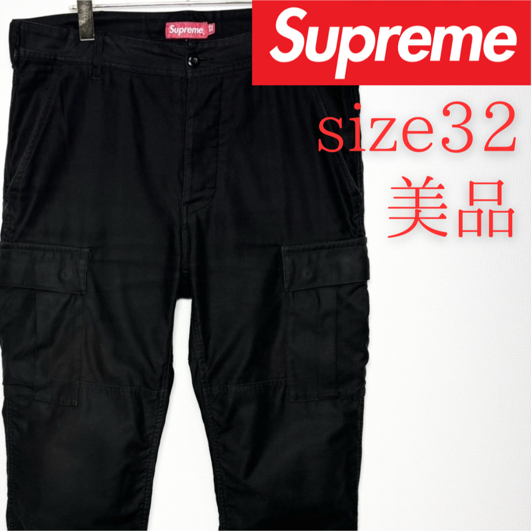 Supreme - 美品 Supreme カーゴパンツ ブラック size32の通販 by Supreme - 美品 Supreme カーゴパンツ ブラック size32の通販 by
