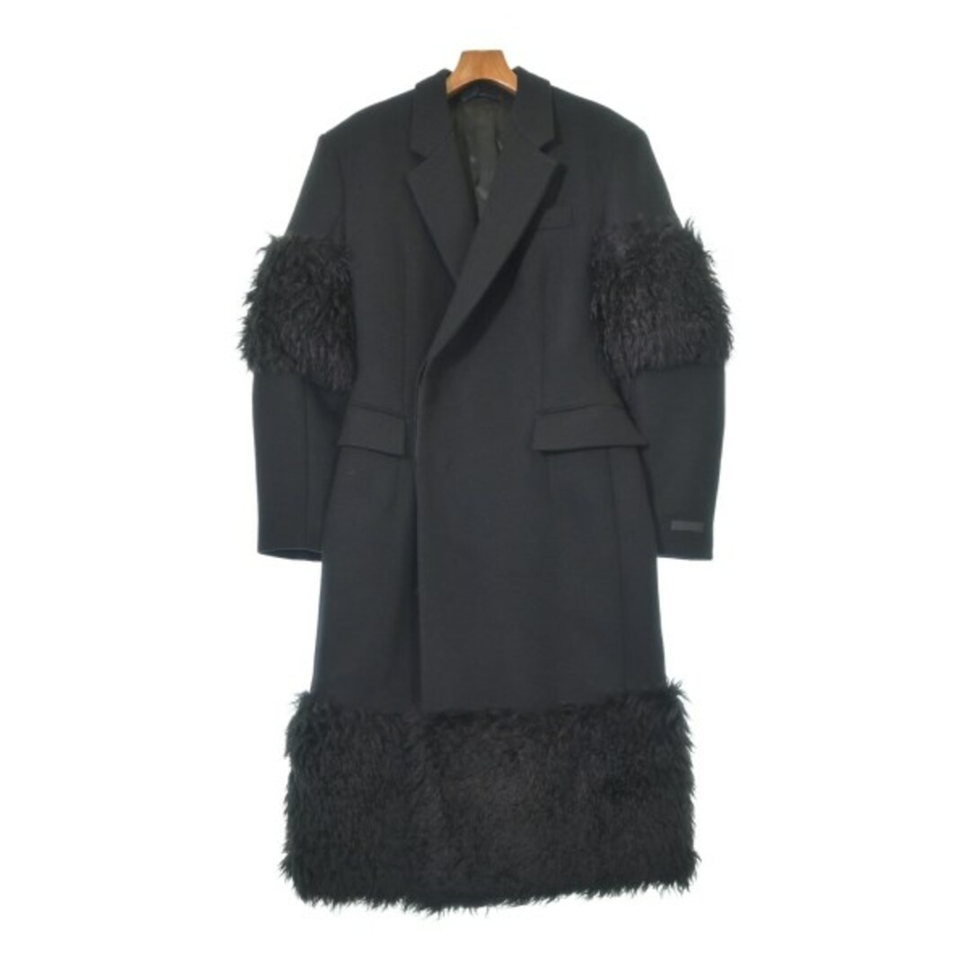PRADA - PRADA プラダ チェスターコート 48R(M位) 黒 【古着 PRADA - PRADA プラダ チェスターコート 48R(M位) 黒 【古着