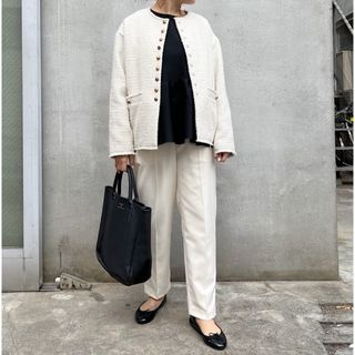 PLST - 未使用*PLST リネンブレンドカラーレスダブルジャケット PLST - 未使用*PLST リネンブレンドカラーレスダブルジャケット