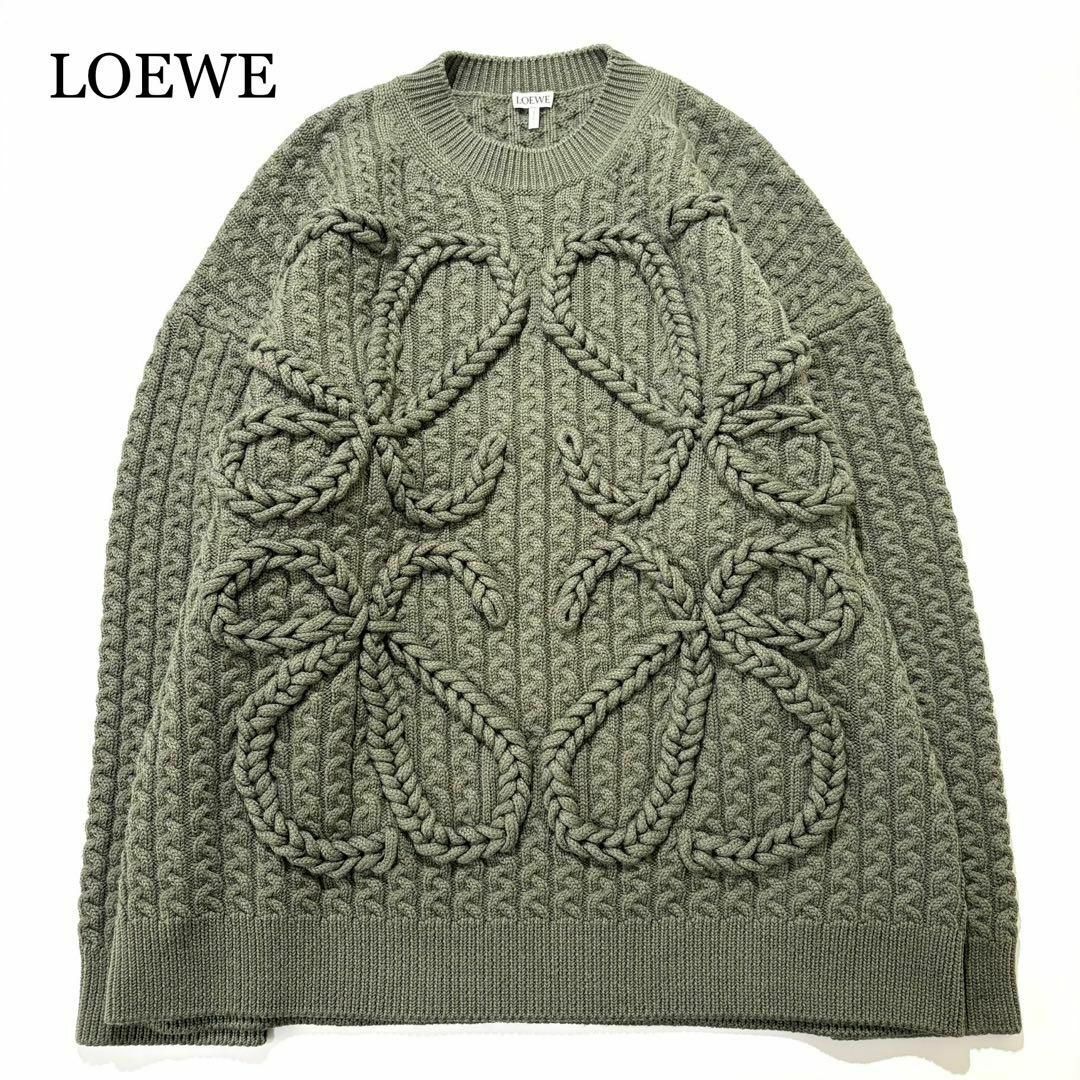 LOEWE - 【未使用級】LOEWE ニット セーター アナグラム カーキ LOEWE - 【未使用級】LOEWE ニット セーター アナグラム カーキ