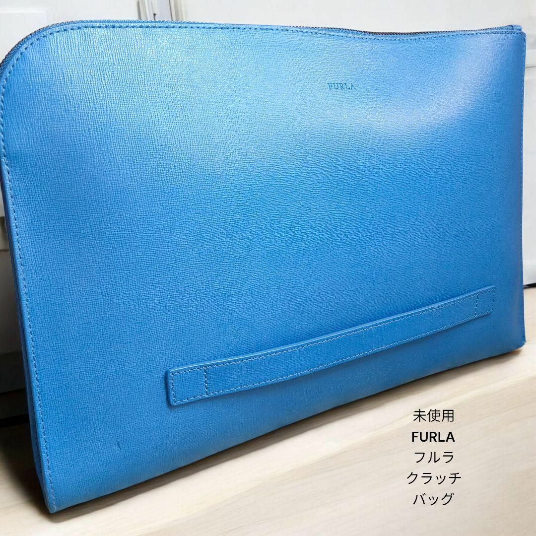 FURLA - 未使用 FURLA フルラ クラッチバッグ ブルー系 セカンド FURLA - 未使用 FURLA フルラ クラッチバッグ ブルー系 セカンド