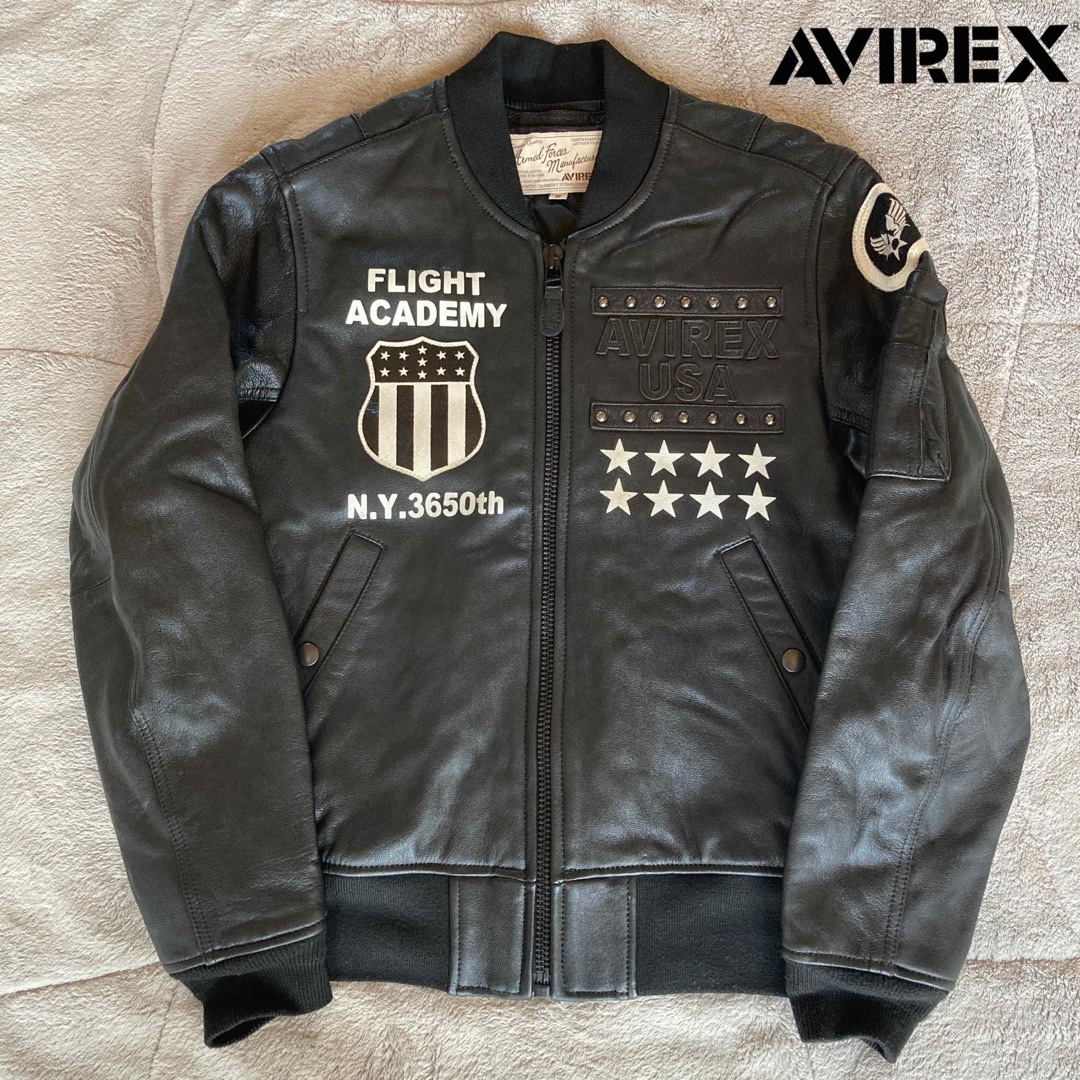AVIREX - 極美品 AVIREX 山羊革 MA-1 レザージャケット ボンバー AVIREX - 極美品 AVIREX 山羊革 MA-1 レザージャケット ボンバー