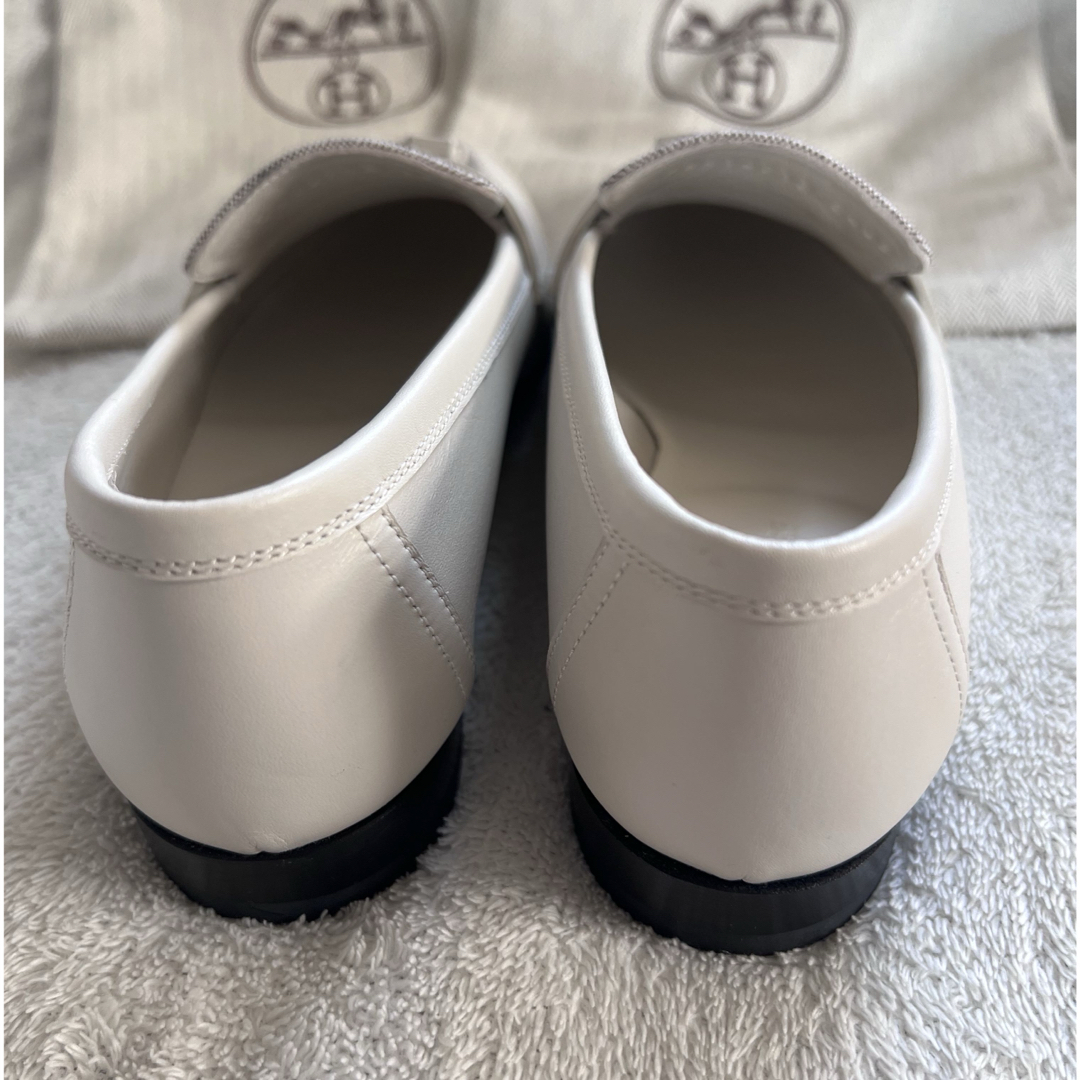 HERMES - エルメス モカシン パリ パールグレー レディース HERMES - エルメス モカシン パリ パールグレー レディース