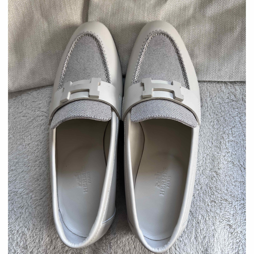 HERMES - エルメス モカシン パリ パールグレー レディース HERMES - エルメス モカシン パリ パールグレー レディース