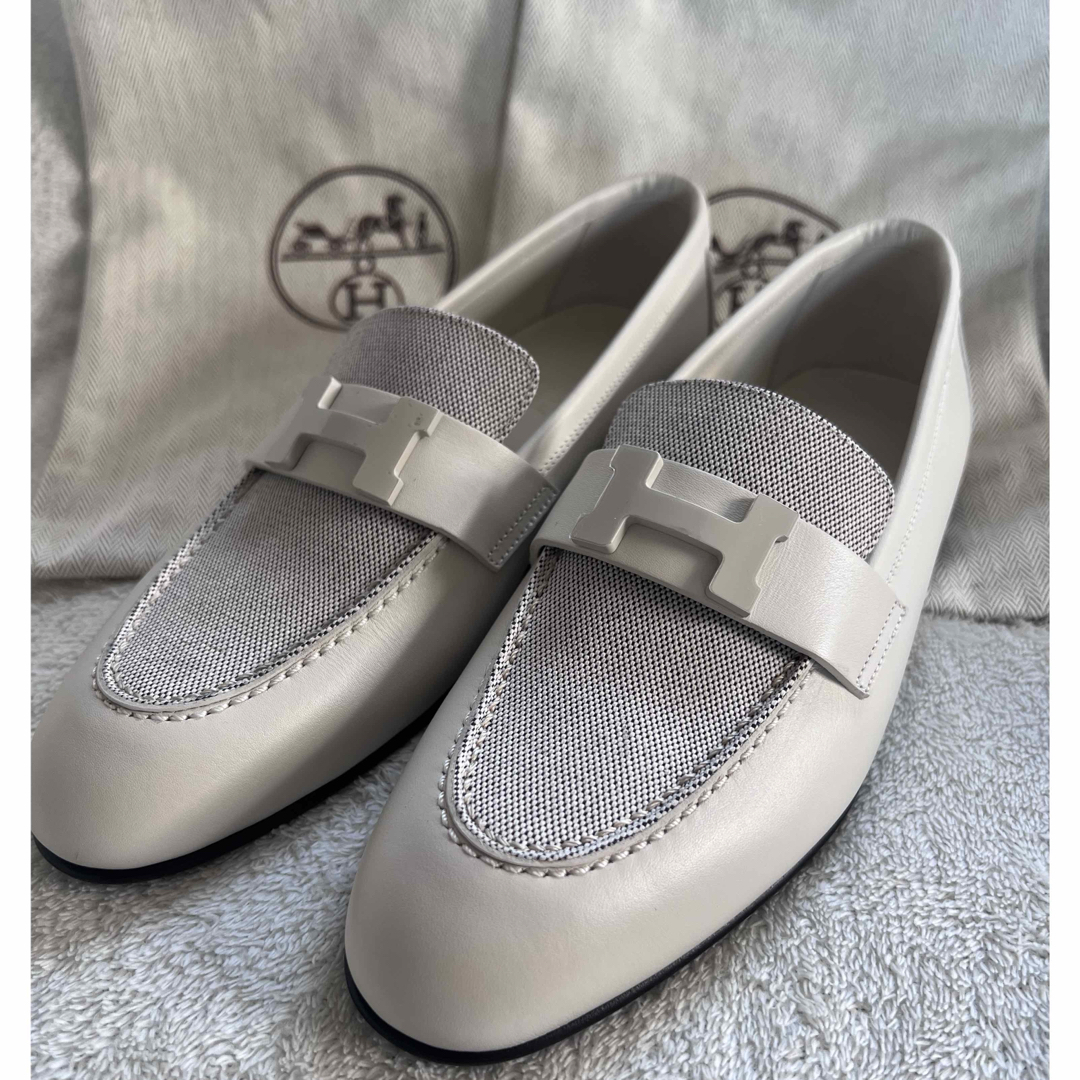 HERMES - エルメス モカシン パリ パールグレー レディース HERMES - エルメス モカシン パリ パールグレー レディース