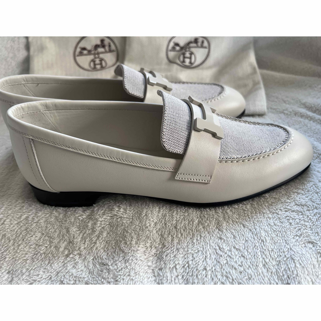 HERMES - エルメス モカシン パリ パールグレー レディース HERMES - エルメス モカシン パリ パールグレー レディース