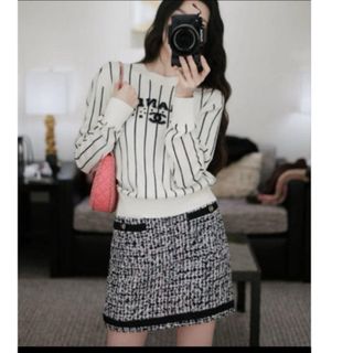 CHANEL - CHANEL シャネル ストライプニットプルオーバー CHANEL - CHANEL シャネル ストライプニットプルオーバー