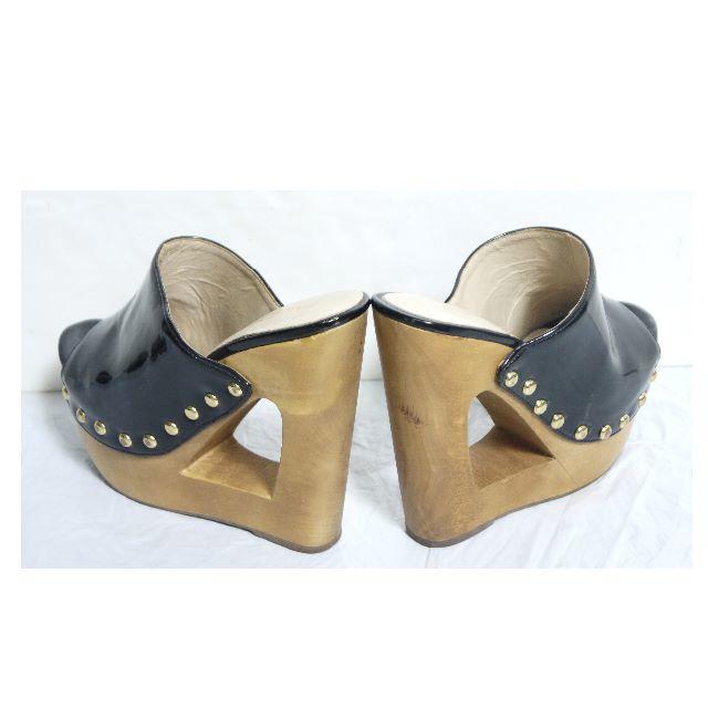 ALDO(アルド)のアルド ALDO サンダル 36 23.0cm 黒 エナメル E611 レディースの靴/シューズ(サンダル)の商品写真