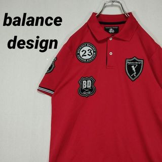 balance design　ポロシャツ　ゴルフウェア 赤
