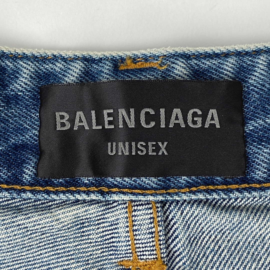 BALENCIAGA - バレンシアガ ロゴボタン デニム ハーフパンツ BALENCIAGA - バレンシアガ ロゴボタン デニム ハーフパンツ