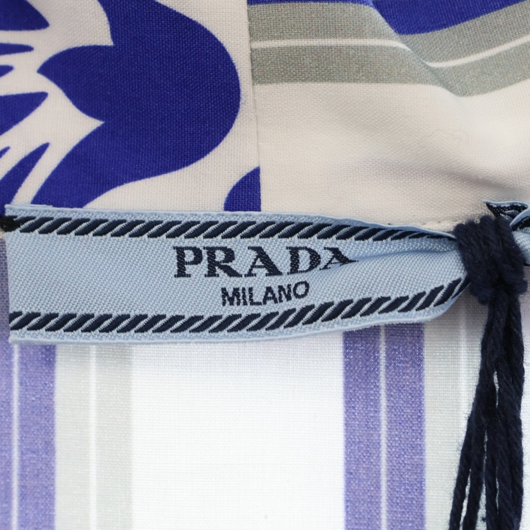 PRADA - PRADA プラダ ストライプ アロハ柄切り替え 半袖アロハ PRADA - PRADA プラダ ストライプ アロハ柄切り替え 半袖アロハ