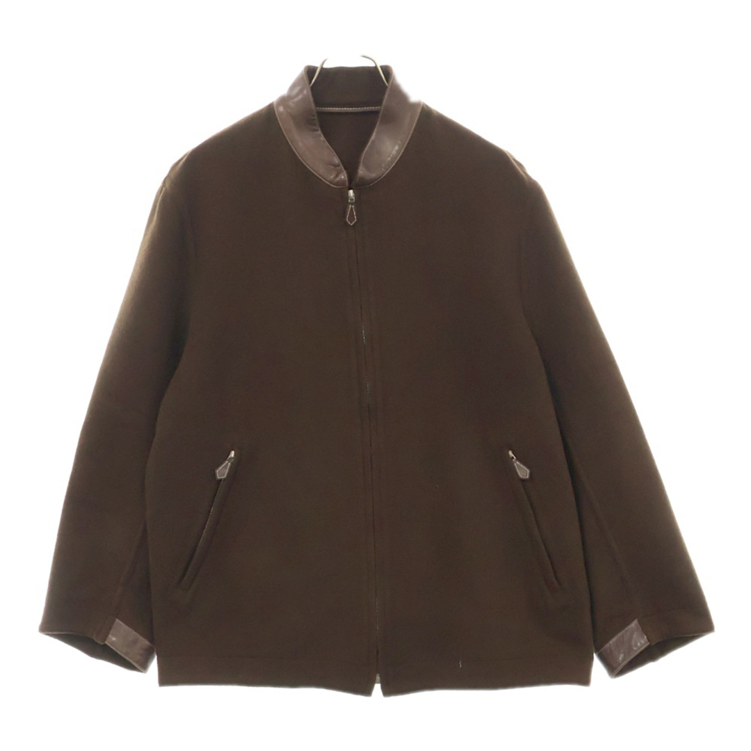HERMES - HERMES エルメス 2001年製 カシミヤ レザードッキング HERMES - HERMES エルメス 2001年製 カシミヤ レザードッキング