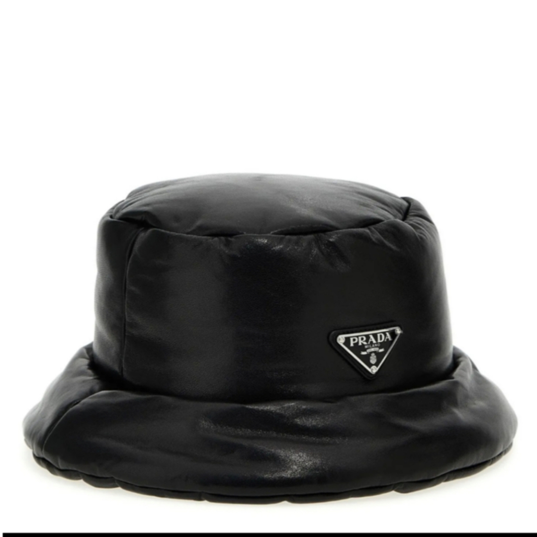 PRADA - 未使用 PRADA ラムレザー バケットハット プラダ バケハ PRADA - 未使用 PRADA ラムレザー バケットハット プラダ バケハ