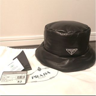PRADA - 未使用 PRADA ラムレザー バケットハット プラダ バケハ PRADA - 未使用 PRADA ラムレザー バケットハット プラダ バケハ