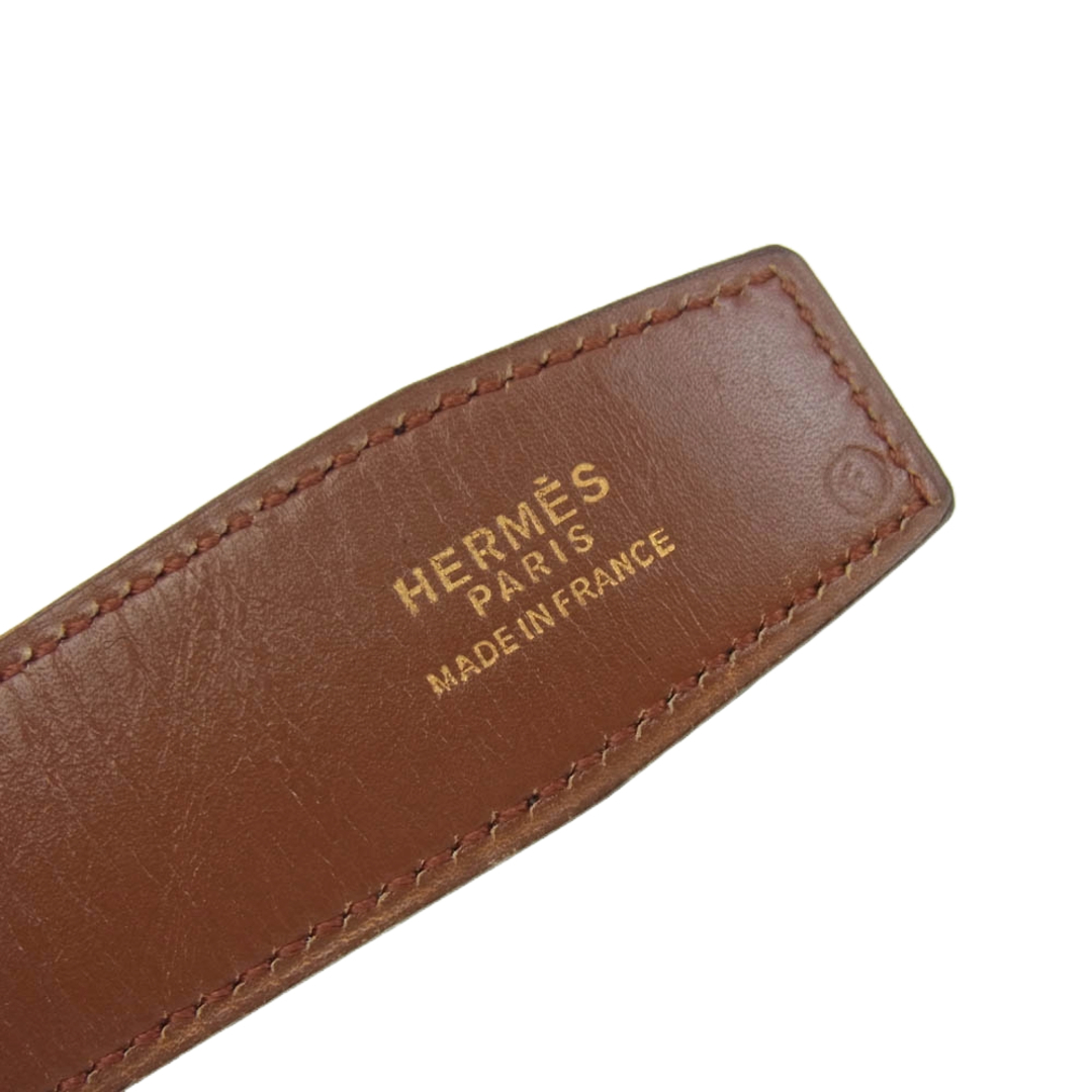HERMES - HERMES エルメス 馬車ロゴ リバーシブル レザー ベルト HERMES - HERMES エルメス 馬車ロゴ リバーシブル レザー ベルト