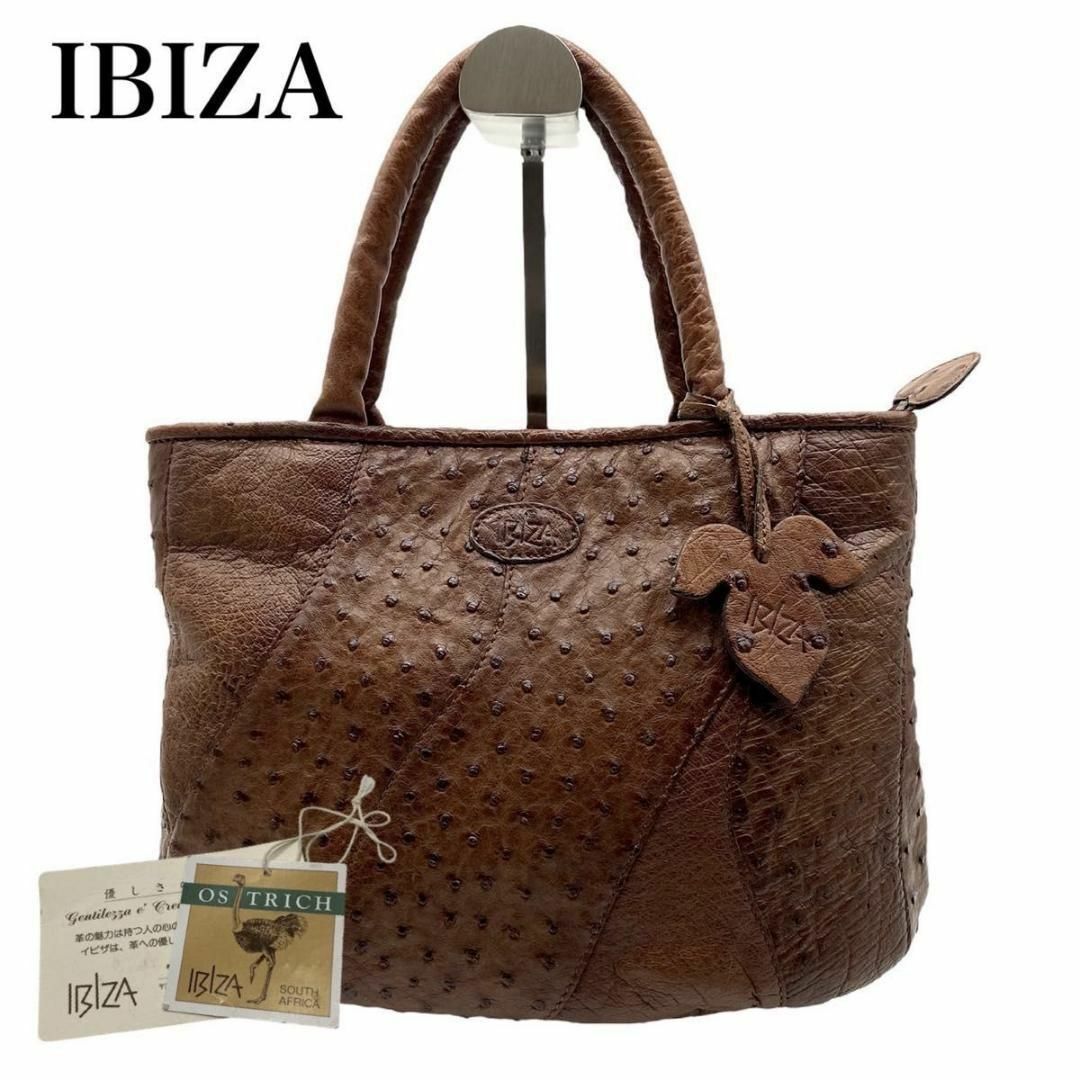 IBIZA - 【極美品】IBIZA オーストリッチ ハンドバッグ パッチ IBIZA - 【極美品】IBIZA オーストリッチ ハンドバッグ パッチ