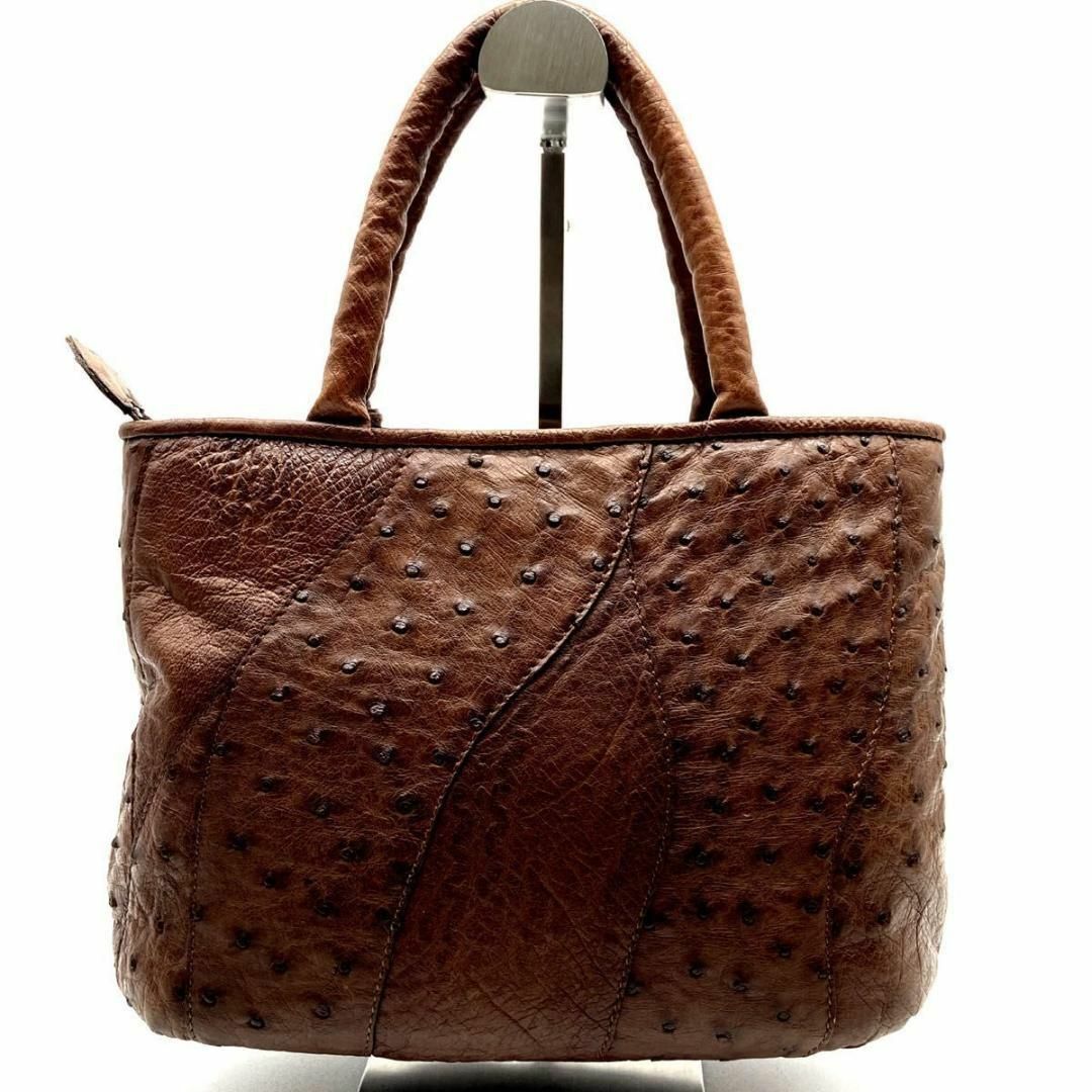 IBIZA - 【極美品】IBIZA オーストリッチ ハンドバッグ パッチ IBIZA - 【極美品】IBIZA オーストリッチ ハンドバッグ パッチ