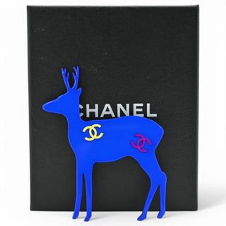 CHANEL - シャネル ブローチ トナカイ ココマーク ブルー A CHANEL - シャネル ブローチ トナカイ ココマーク ブルー A