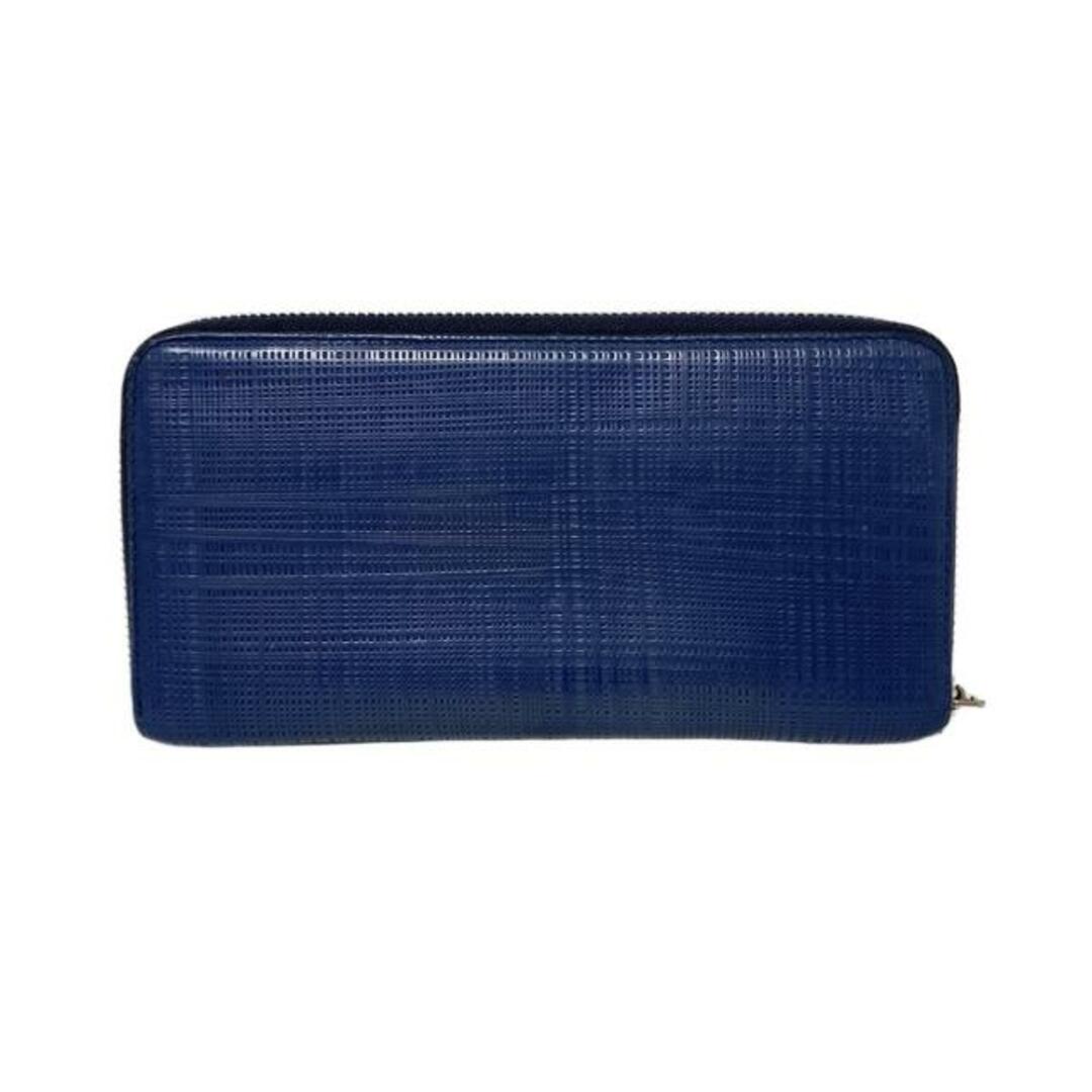 LOEWE - LOEWE(ロエベ) 長財布 - ネイビー 型押し加工/ラウンド LOEWE - LOEWE(ロエベ) 長財布 - ネイビー 型押し加工/ラウンド