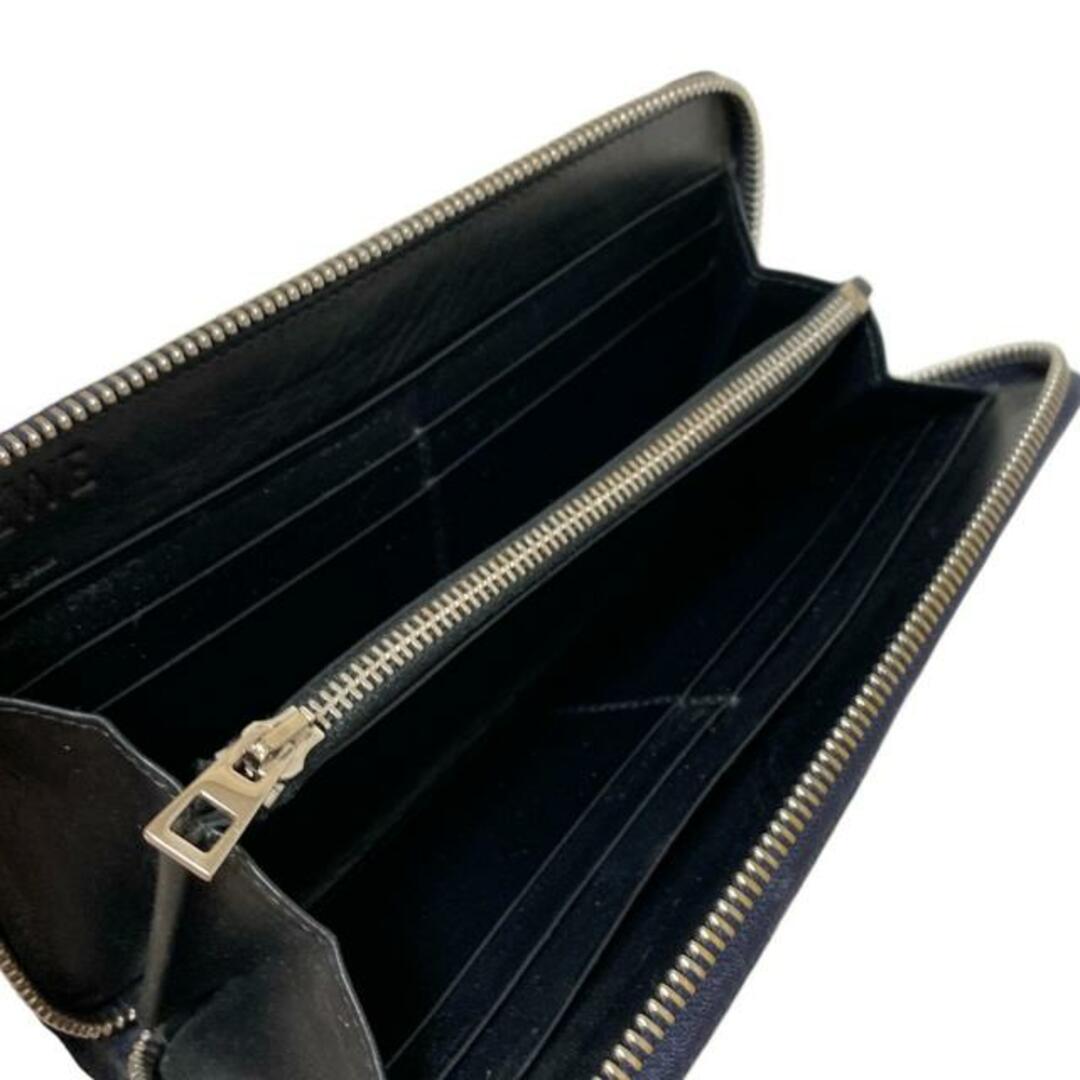 LOEWE - LOEWE(ロエベ) 長財布 - ネイビー 型押し加工/ラウンド LOEWE - LOEWE(ロエベ) 長財布 - ネイビー 型押し加工/ラウンド